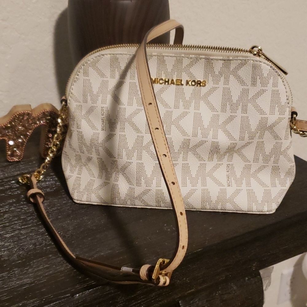 Michael Kor Large Leather Dome Crossbody